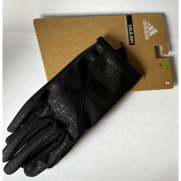 Adidas Cold.Rdy Gloves Black Size Small Running Gear New - Picture 2 of 8